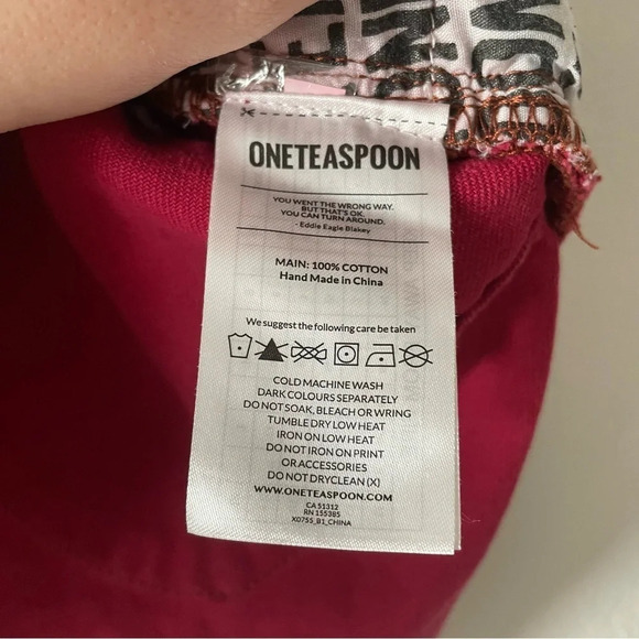 One Teaspoon Vanguard High Waist Denim Skirt in Red Envy Size 27 - Picture 14 of 15